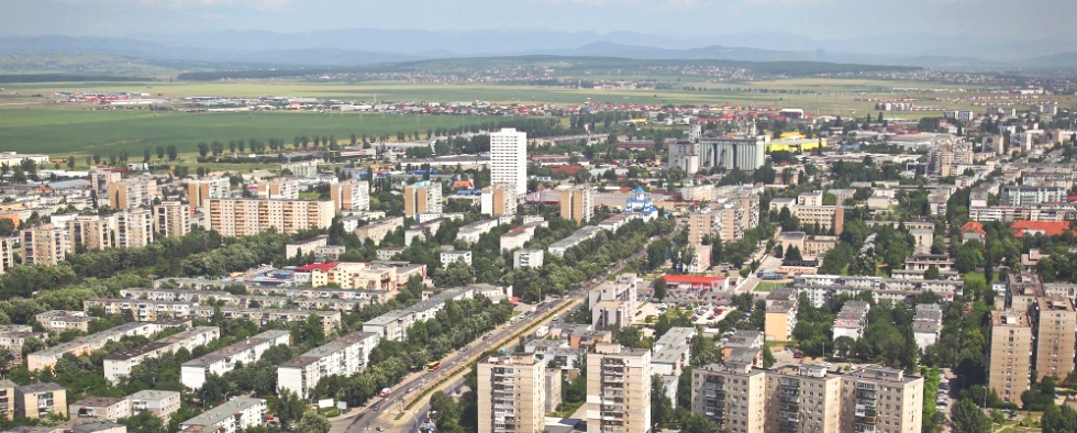 Fotografie de sus cu orașul Ploiești